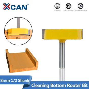 XCAN Curățare Jos Router Cam 8mm 1/2 Coadă Suprafață de Rindeluit Router Bucăți de Lemn freze Tungsten Router Pic
