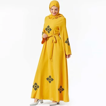 Musulman Arab Femei Brodate Centura Cu O Fusta larga Islamic Turcia Rochie Dubai Marocane Fusta Bangladesh Kimono Caftan