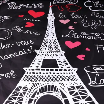 BeddingOutlet Franța Paris Turnul Pernele De Acoperire Scrisori Romantice Pernă Neagră Arunca Acoperi Inima De Imprimare Capacul Perna 2 Dimensiuni