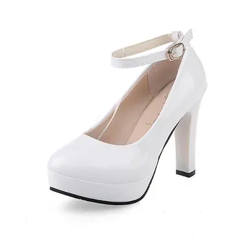10.5 cm Pantofi de Lucru Femei Negru Pompe 2020 Primăvară Pantofi Casual Femei Tocuri Alb/rosu Tag-Pantofi 34 40 Plus Dimensiune Pompe