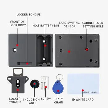 Încuietori de Cabinet Invizibil Electronice RFID Blocare Ascunse de acces fără cheie Sertar Încuietori pentru Uși Senzor Dulap Încuietori de Cabinet DIY de Blocare