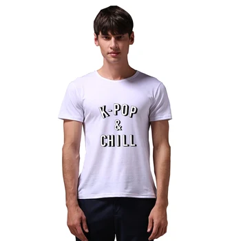Barbati tricou Litere Kpop Chill Imprimare Topuri de Bumbac Vara Maneca Scurta Tricouri Unisex pentru Femei de Moda Casual, Teuri Camisas