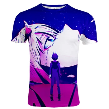 Anime moda T-shirt Dragă În Franxx 3D Imprimate Bărbați/Femei Casual, O-Neck Streetwear Tricou Trendy Hip Hop Unisex Teuri Topuri