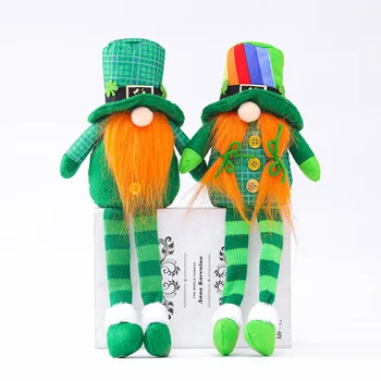 St Patricks Zi Třmte Gnome Fără Chip De Păpușă Irlandeză Shamrock Trifoi Elf Jucărie De Pluș Papusa Noroc Minunat Pluș Cadou Perfect Pentru Familie