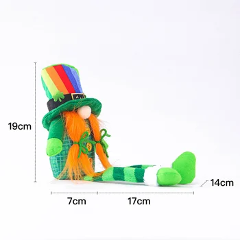 St Patricks Zi Třmte Gnome Fără Chip De Păpușă Irlandeză Shamrock Trifoi Elf Jucărie De Pluș Papusa Noroc Minunat Pluș Cadou Perfect Pentru Familie