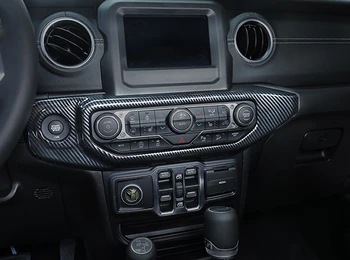 ABS Interior Centru de Control Aer-condiție Comutator Capac Ornamental Pentru Jeep Wrangler JL 2018 2019