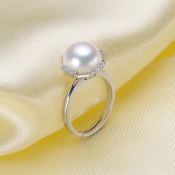 Moda Frunze de Montare a Inelului de Argint 925 Accesorii Pearl Ring Fată Inel de Argint DIY Fata Cadou