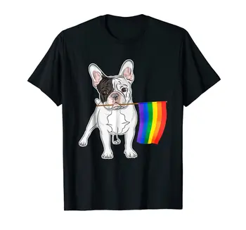 Moda 2019 Barbati Maneca Scurta Tricou Lesbiene Gay Lgbt Mândrie Steagul Bulldog Francez Tricou Câini Iubitori De Familie Tricouri
