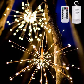 200 Led-uri Lumini Șir Impermeabil Alb Cald foc de Artificii AA Baterii Sârmă de Cupru de Crăciun de Nunta Petrecere Ghirlanda Zână Lumina