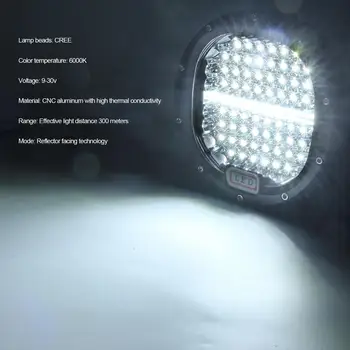 7 Inch 300W 6000K Offroad LED Lumina de Lucru Bar 4x4 4WD ATV-UTV SUV lumina Reflectoarelor Rundă de Vehicul Auto Lampă de Lucru pentru tracțiune integrală 4WD Camion 4x4 Offroad