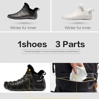 ONEMIX impermeabil Cizme de Iarna unisex Pantofi de Mers pe jos în aer liber, Drumeții Pantofi Fără Lipici Adidași Ține de Cald de Mers pe jos Pantofi Romane
