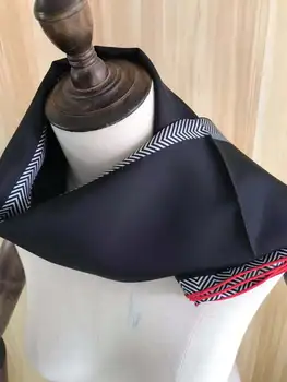 2021 new sosire toamna primavara clasic negru pur eșarfă de mătase diagonal realizate manual rola 90*90 cm șal wrap pentru femei lady