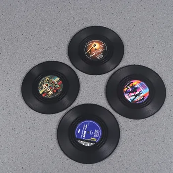 4buc Filare Retro Vinil Băuturi roller-Coastere CD Record Cupa Mat Creative Decor Cafea Placemat Bea Cupa Placemat Tacamuri Gadget-uri