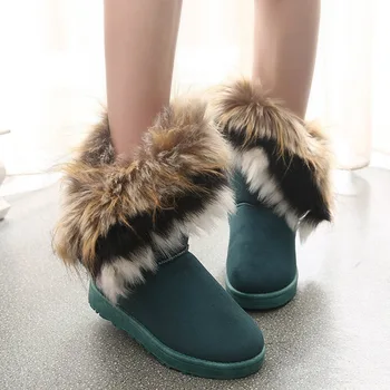 Iarna Cald Blana Femei Cizme Femei Ghete Pentru Femei Pantofi de Zăpadă Stil Rotund-deget de la picior anti-Alunecare Pe Femeie Turma Snow Boot Doamnelor Pantofi