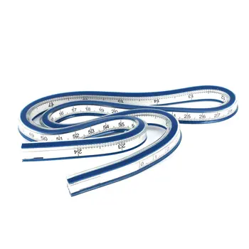 PPYY NOU -Tâmplar Schneider Plastic Moale 60 cm 24 Zoll Flexibil Curba Conducător Albastru + Alb
