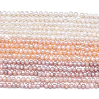 Noi AA Rotund Alb Roz Violet de apă Dulce Pearl Margele Simplu Și Elegant de Bijuterii DIY Cadou Dimensiunea 3-4mm