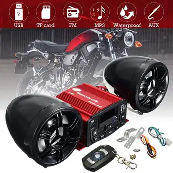 Ghidon motocicleta TF, USB, Sistem de Sunet Cu 2 Boxe Impermeabile Radio FM MP3 Audio Stereo cu Control de la Distanță Difuzor Costum de 12V