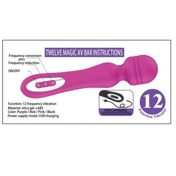 AV Stick Vibrator Magic Wand Massager Femeie Masturbari Clitoris Stimulator de Încărcare USB Adult Sex Produsele Jucării Sexuale pentru Femei