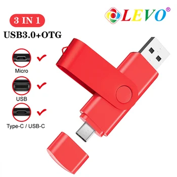 3 in1 OTG Usb Flash Drive 16GB 32GB pen drive 64GB 128gb memorie stick 3.0 de tip c usb flash Stick pentru telefoane Android