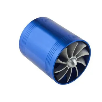 Auto Compresor Dublu Albastru Motor Potențiator De Turbină Turbo Încărcător Filtru De Aer De Admisie, Ventilator Gaz Combustibil Saver Kit Accesorii Auto