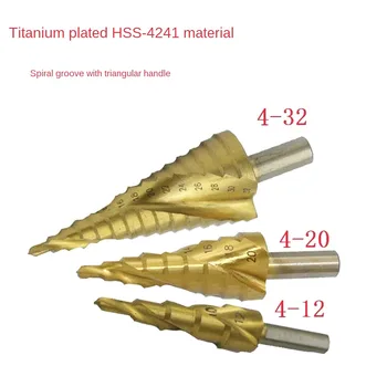 3PC Trigonal se ocupe de Spirală Canelate Pas Con burghie Seturi de Bază Burghiu de Foraj Taper Point Drill Bits 4-12mm/4-20mm/4-32mm