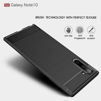 Pentru Samsung Galaxy Note 10 10+ Plus Pro Fibră De Carbon Caz Slim Armor Rugged La Șocuri Din Cauciuc Moale De Silicon Cazuri Acoperi
