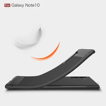 Pentru Samsung Galaxy Note 10 10+ Plus Pro Fibră De Carbon Caz Slim Armor Rugged La Șocuri Din Cauciuc Moale De Silicon Cazuri Acoperi
