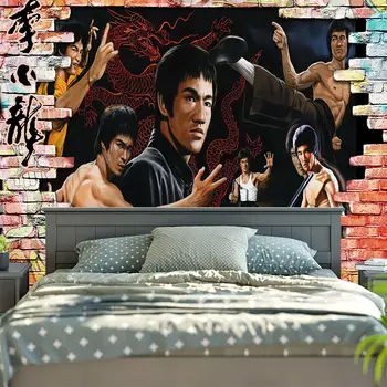 Bruce Lee Decorative Tapiserie, Covoare De Perete Agățat Art Decor Acasă Hippie Pătură Mare Fotografie De Fundal Pânză Boho Tesatura