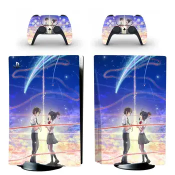 Anime Numele Tău PS5 Disc Standard Edition Piele Autocolant Decal Acoperire pentru PlayStation 5 Console si Controller PS5 Piele Autocolant Vinil