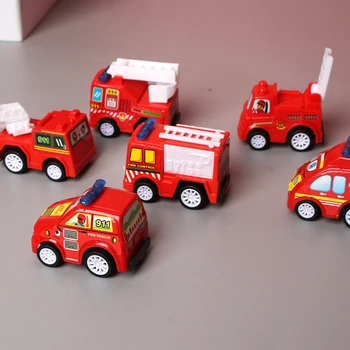 Copii Mini Masini de Model de Mașină de Jucărie 6pcs Nou Trage Înapoi Vehicul Mobil Băieți Jucării Taxi Camion de Incendiu Model Pentru Copii Cadou Diecasts Jucărie