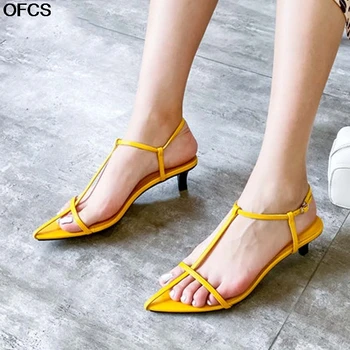 De Vară 2020 Femei Sandale Noi De Design De Moda Low-Toc Pantofi Rochie Plaja Femei Sandale De Înaltă Calitate Catwalk Pantofi Femei