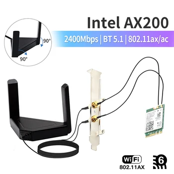 2400Mbps Pentru Intel AX200 Wifi 6 Card Wireless Bluetooth 5.1 Desktop Kit M. 2 AX200NGW Rețea Wlan Card 802.11 ax Adaptor MU-MIMO