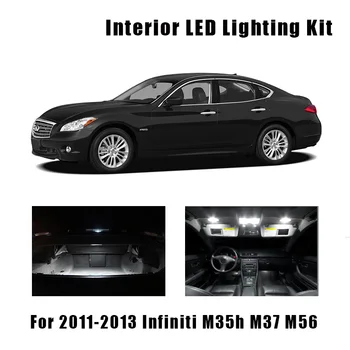 12 Becuri Albe LED-uri Canbus Interior Hartă Dom Lectură Kit de Lumina Pentru anul 2011 2012 2013 Infiniti M35h M37 M56 Lampa plăcuței de Înmatriculare