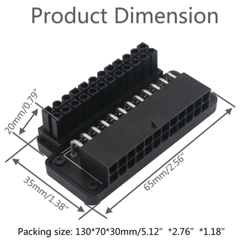 24Pin de 90 de Grade Putere Adaptor Placa de baza Placa de baza Modular de Conectori pentru Cabluri de Alimentare