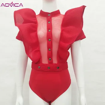 Aovica Volane Elegante Gol Afară Bluza Casual, De Plaja Blusas Camasa 2018 Costum Femei Bodycon Body Sexy Mujer Camisas