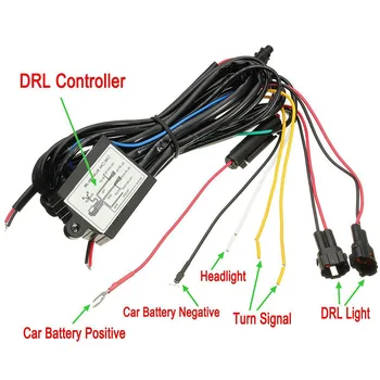 DRL Daytime Running Light Dimmer de Reglaj a Releului de Control al Cablajului Comutatorului On-Off
