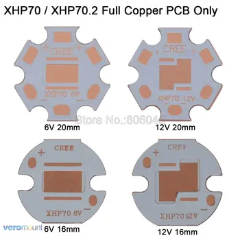 20buc/lot! Cree XHP70 sau XHP70.2 LED-uri de Cupru PCB Bord Radiator Termic de Separare a CONDUS Lampă de Bază 12V sau 6V 16 mm sau 20 mm PCB Numai