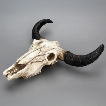 Longhorn Vacă Cap de Craniu Agățat de Perete Decor 3D de Animale Sălbatice Sculptura Acasă Figurine Meserii Ornamente de Halloween Rășină Corn BOU