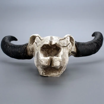 Longhorn Vacă Cap de Craniu Agățat de Perete Decor 3D de Animale Sălbatice Sculptura Acasă Figurine Meserii Ornamente de Halloween Rășină Corn BOU