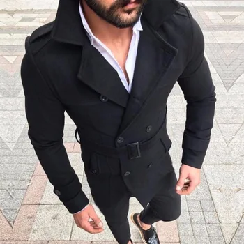 Jachete barbati Slim Fit Sociale Costum Top Canadiană Trenci ofițeresc Streetwear Maneca Lunga de Toamna Iarna Cald Formale 2020 Noua Moda