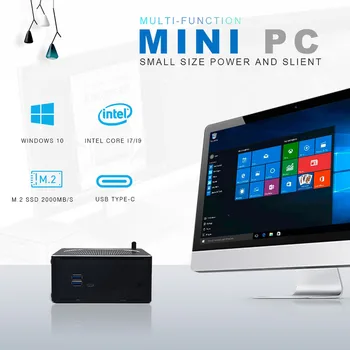 Intel i9 9880H Xeon E-2176M Desktop 6 Core 12 Fir de fan Mini PC cu Windows 10 Pro HDMI mini DP WiFi BT calculator gaming I7 8750H