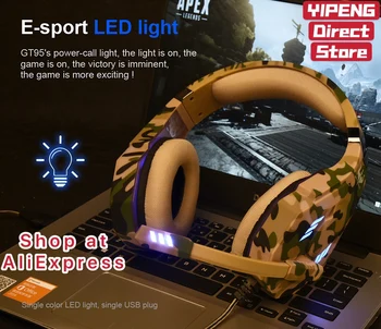 OVLENG GT95 cu Fir Gaming Headset E-Sport cu Microfon LED Stereo 7.1 Virtual Înconjurat Căști HiFi pentru PS4, PC, Laptop