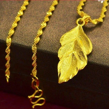 Aur umplut Frunze Mici Coliere pentru Femei / Fete de Culoare de Aur Inițială Pandantiv Lanț Subțire Bijoux Collier Femei Elegante Bijuterii