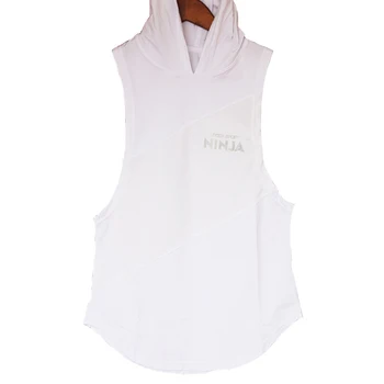 KWAN.Z vară rezervor de top pentru bărbați cu glugă vestă personalizate cu gluga culturism bază de sex masculin tricou casual rezervor de top pentru bărbați tricou colete