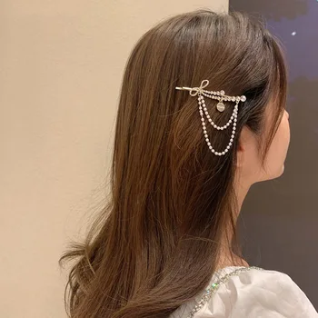 Coreeană De Moda De Lux Stralucitoare De Cristal Stras Agrafe De Păr Elegant Pearl Margele Ciucure Agrafele 2021 Trendy Accesorii De Par