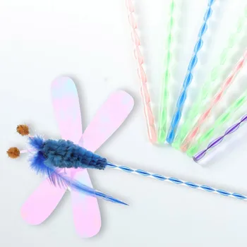 Companie Cu Paiete, Pene Amuzant Pisica Stick Jucării Zână Fluture Dragon Fly Puzzle Interactiv Pisoi Jucărie Animale De Companie Jucărie Consumabile