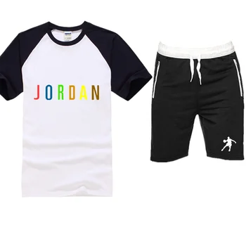 2piece set bărbați costume t-shirt, pantaloni scurți de vară scurt set trening barbati sport costum de jogging trening tricou de baschet