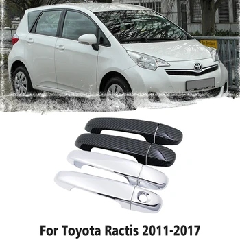 Pentru Toyota Ractis Verso-S Spațiu Verso Subaru Trezia 2011~2017 Fibra de Carbon Crom Mânerul Ușii de Acoperire Accesorii Auto Autocolante