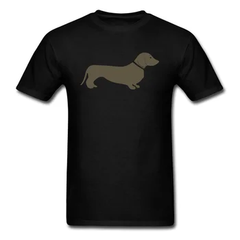 Simplu T-shirt De Vanzare 2018 Chic Men Teckel Cârnați Câine de Desene animate Logo-ul de Imprimare Negru Tricou cu Maneci Scurte Plus Dimensiune