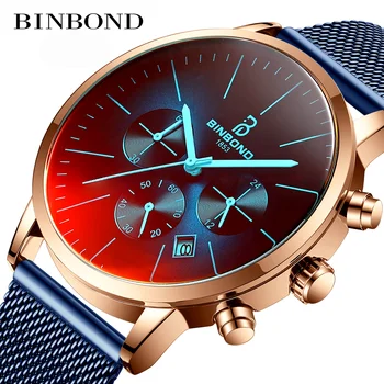 2020 Top Nou de Lux de Brand de Moda Ceas Barbati Culoare Strălucitoare de Sticlă Cronograf Bărbați din Oțel Inoxidabil Ceas de Afaceri Bărbați Încheietura Ceas